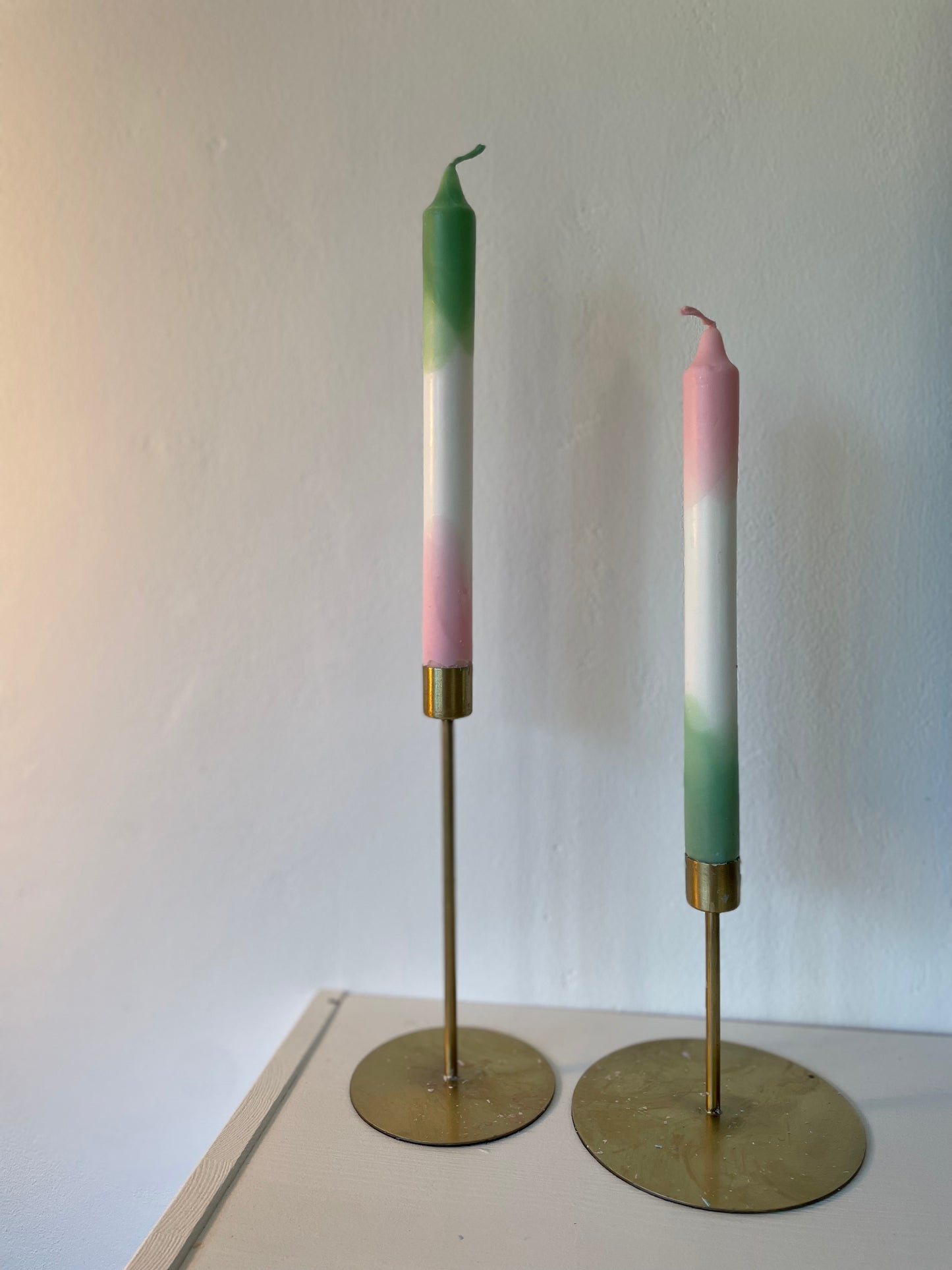 Dip Dye Kerzen Grün/Rosa