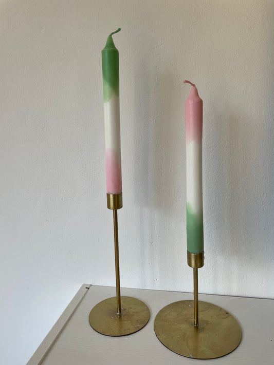 Dip Dye Kerzen Grün/Rosa