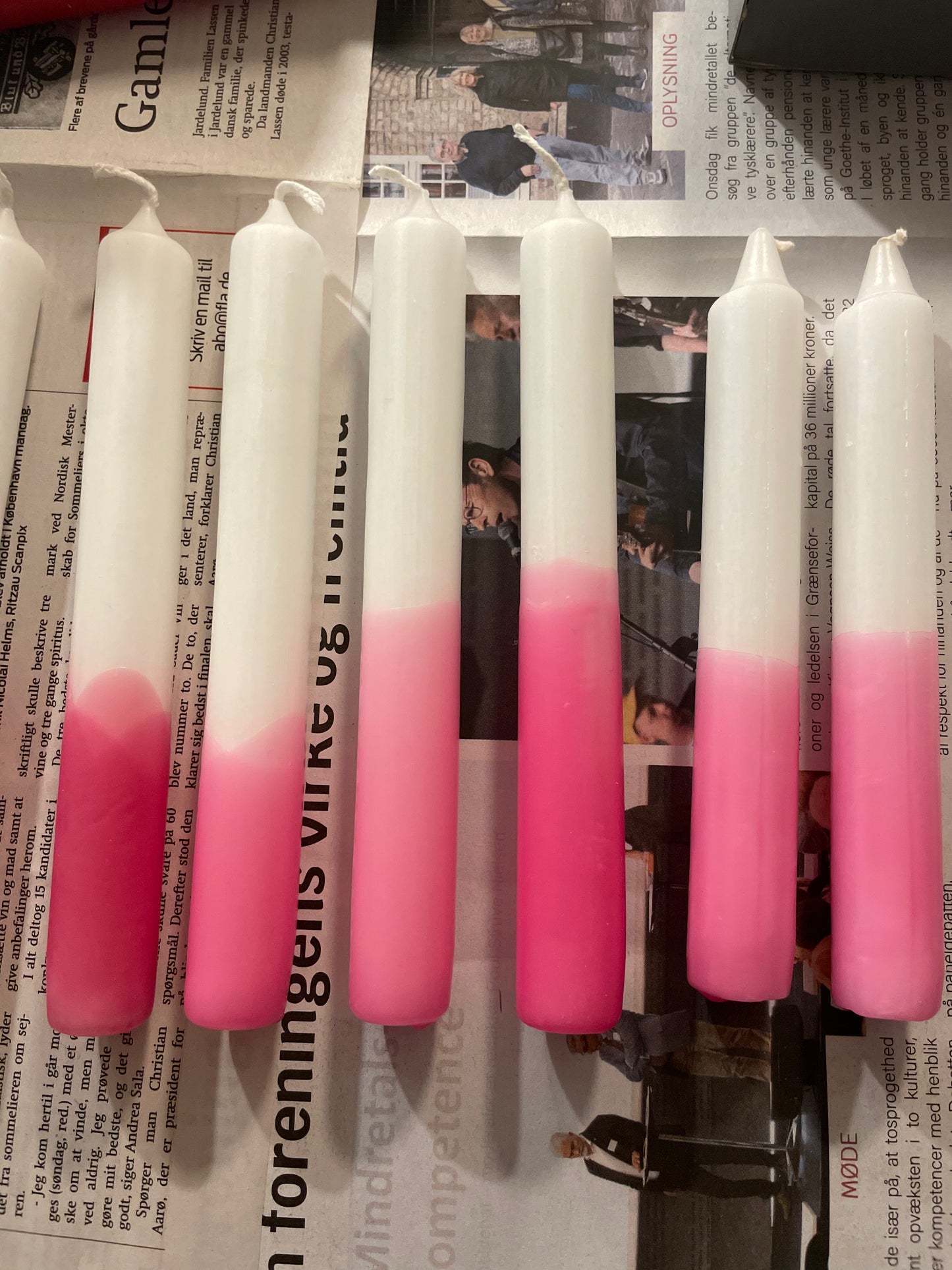 Einfach gedippte Kerze Pink