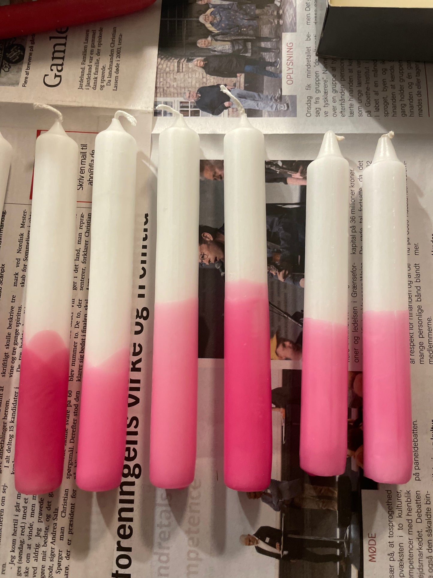 Einfach gedippte Kerze Pink